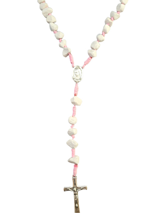 Rosary Medjugorje Stone Beads Pink Cord