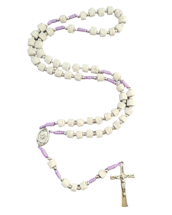 Rosary Medjugorje Stone Beads Purple Cord