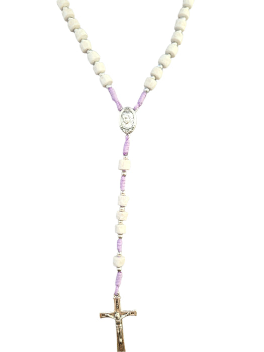 Rosary Medjugorje Stone Beads Purple Cord