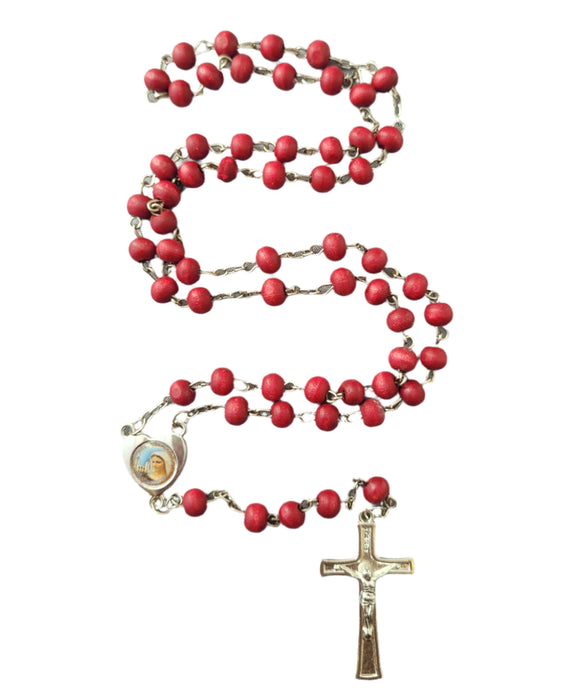 Rosary From Medjugorje Rose Scented Beads and Heart Box