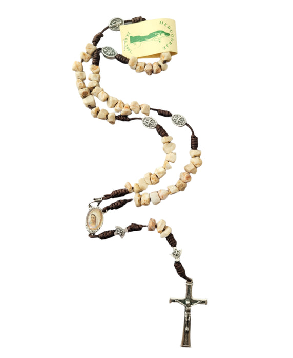 Rosary Medjugorje Stone Beads From Apparition Hill Brown Cord