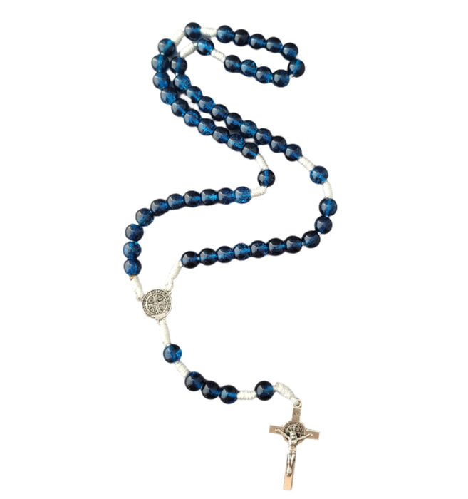 Rosary From Medjugorje Dark Blue Glass Beads