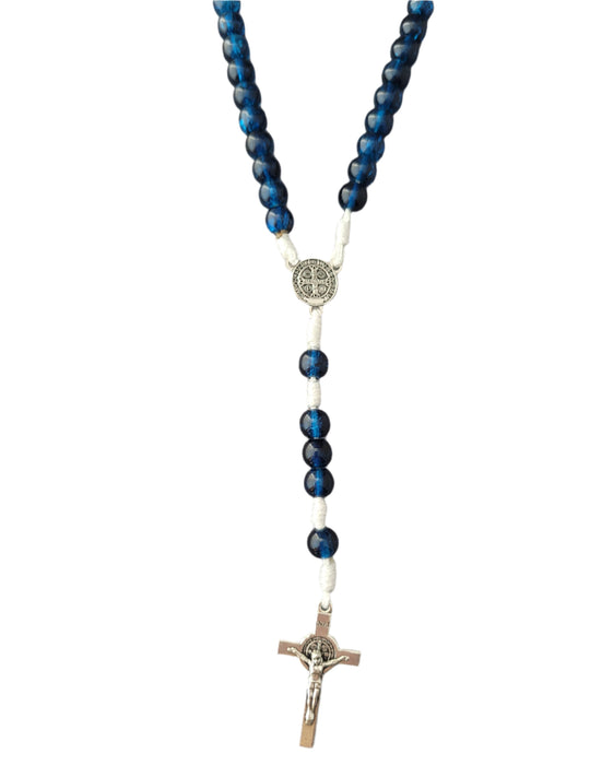 Rosary From Medjugorje Dark Blue Glass Beads