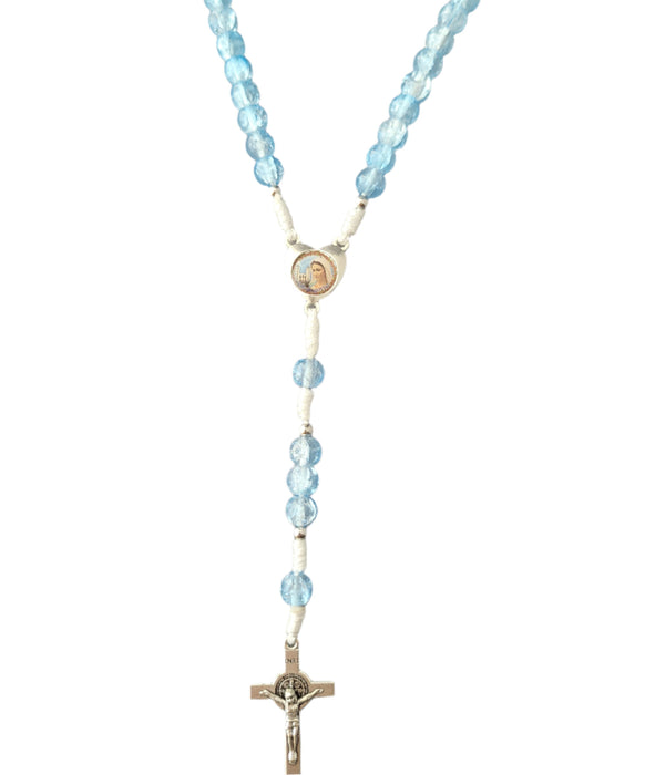 Rosary From Medjugorje Light Blue Glass Beads