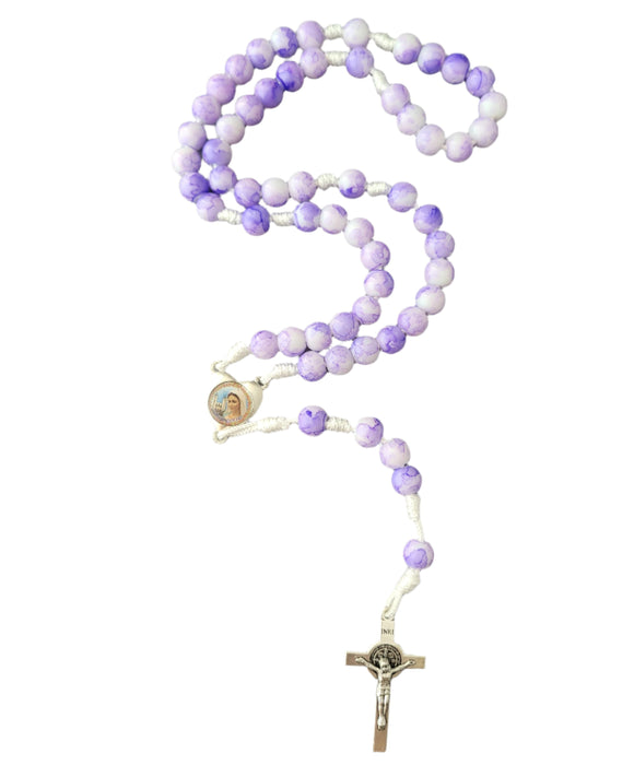 Rosary From Medjugorje Purple Marbleized Beads