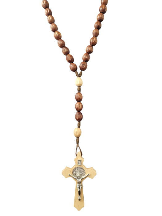 Rosary From Medjugorje Large Dark Wood Beads and Crucifix