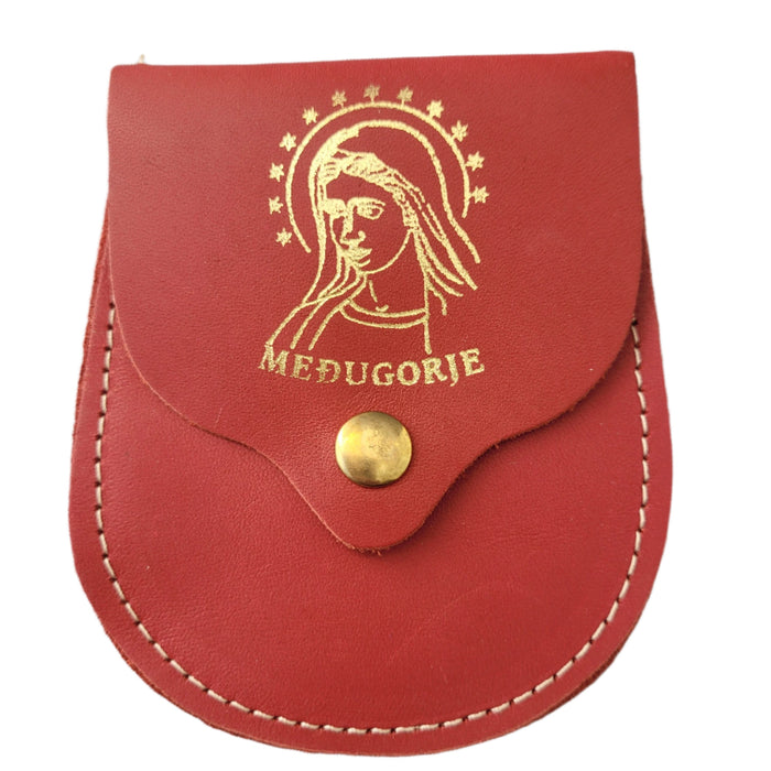 Leather Rosary Case From Medjugorje Multiple Colors
