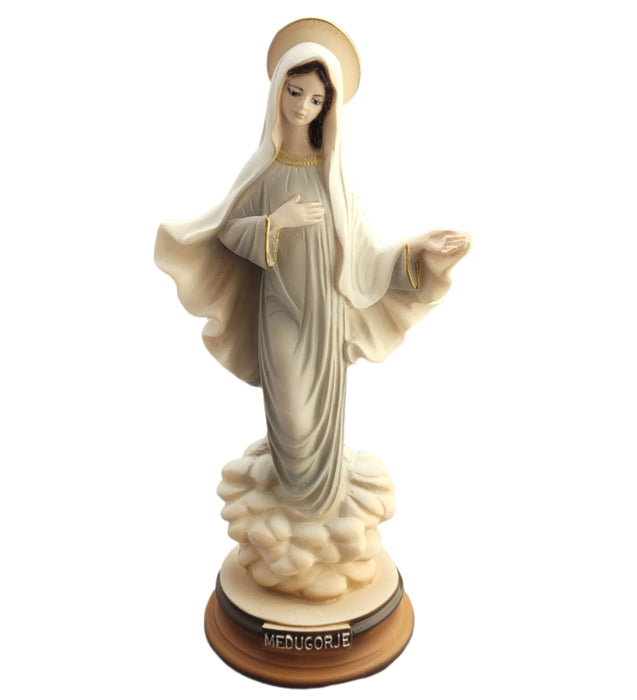 Statue of Our Lady of Medjugorje From Medjugorje Off White Dress