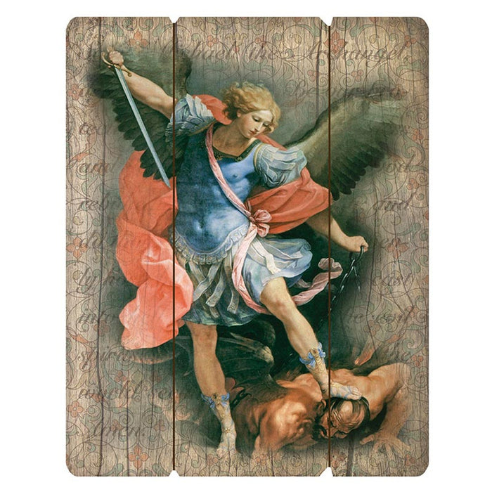 St Michael Wood Pallet Wall Plaque