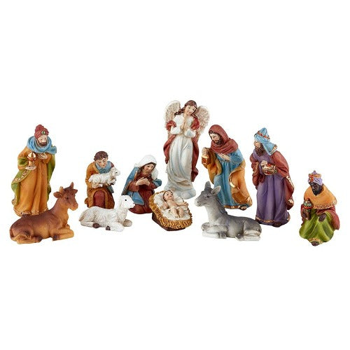 NATIVITY SET - 11 PIECE COLOR - 3.25" RESIN