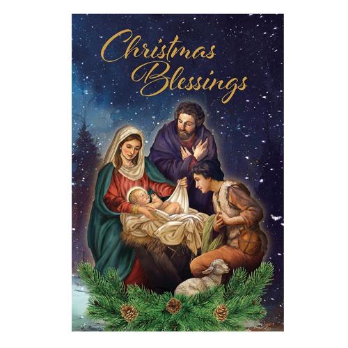 CHRISTMAS CARD - LET US ADORE HIM - NATIVITY SCENE