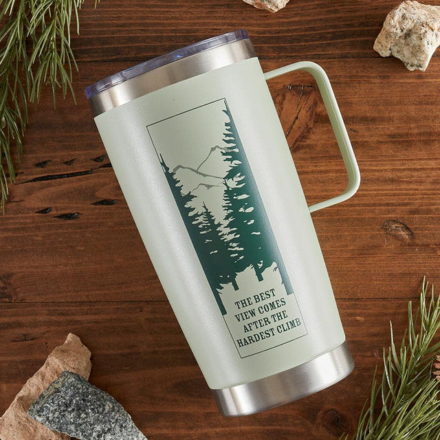 Travel Mug with Handle "Best View" Mountains