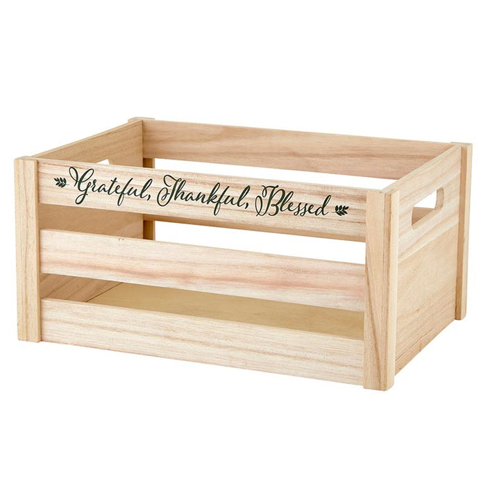 "Grateful, Thankful, Blessed" 2 Piece Wood Crate Set