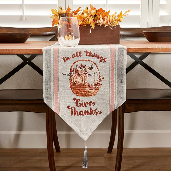 Table Runner "In All Things Give Thanks"