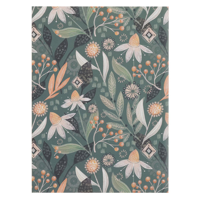 Notebook "Through Christ" Green Floral