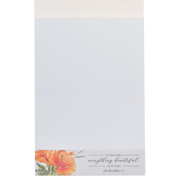 Notepad Everything Beautiful Orange Floral