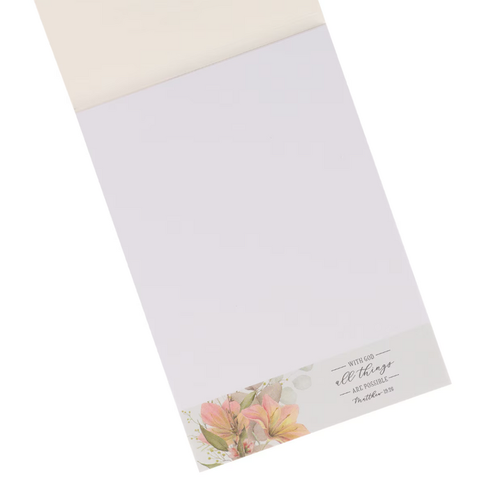 Notepad All Things are Possible Pink Floral