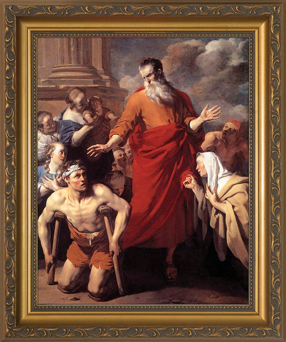 St Paul Healing the Cripple - Standard Gold Framed Art 8" x 10"