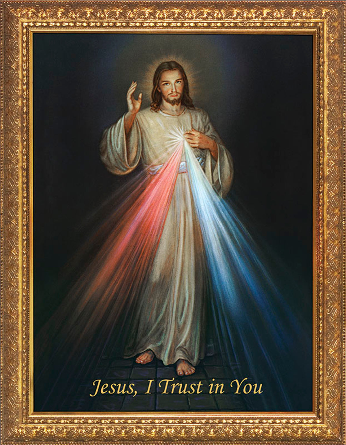 Divine Mercy Standard Gold Frame — Gospa Missions