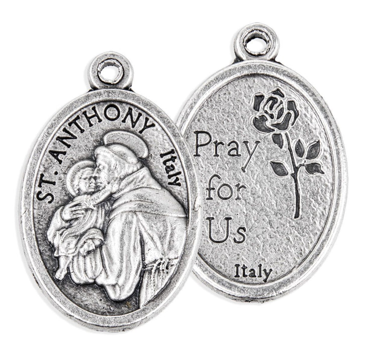 ST ANTHONY PRAY FOR US 1 " OXIDIZED MEDAL