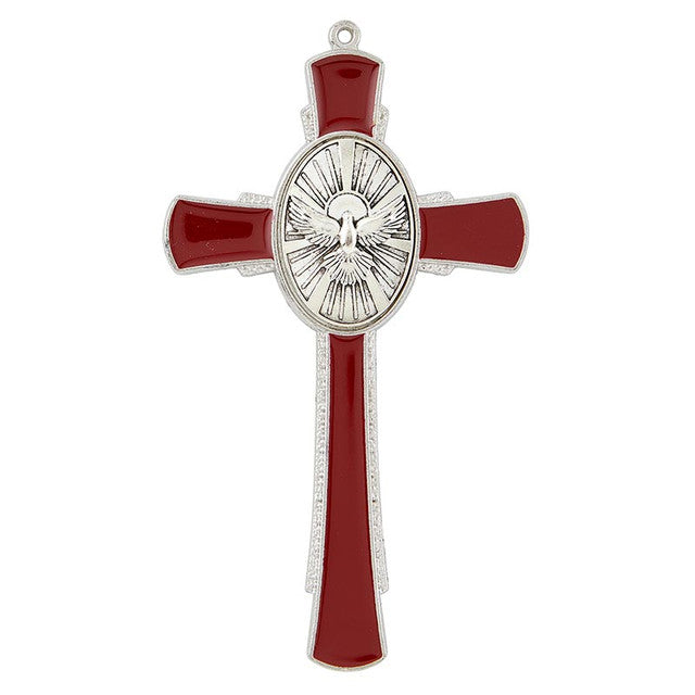 Confirmation Cross 4.5" Red Enamel