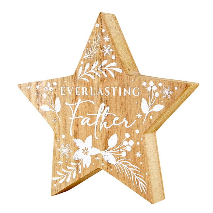 TABLETOP DÉCOR STARS WITH NAMES OF JESUS SET OF 4