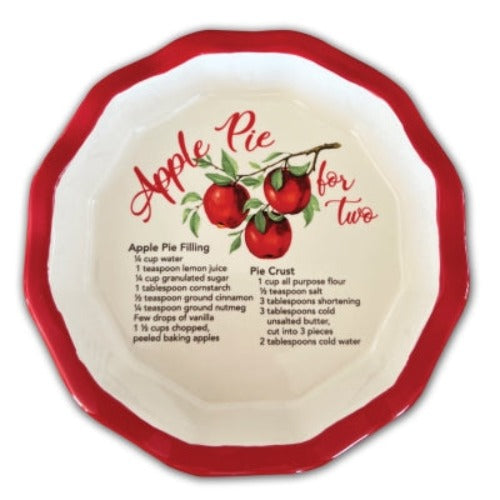 Mini Pie Plate Apple Pie for Two with Recipe Card