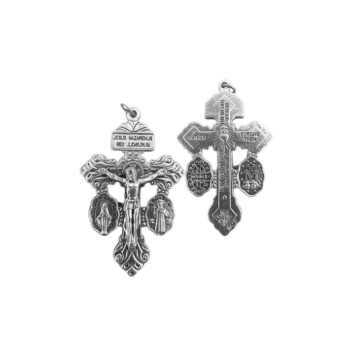 Pardon Crucifix 2" with Miraculous and St. Benedict Medals