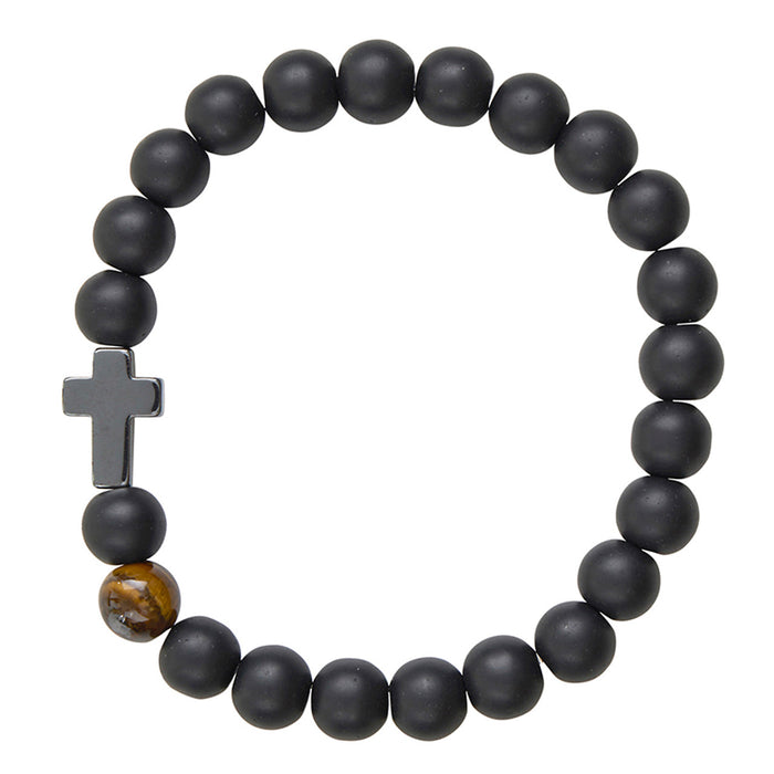 Men's Hematite Cross Bracelet