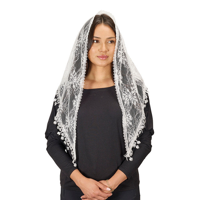 White Little Flower Chapel Veil