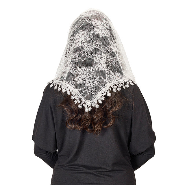 White Little Flower Chapel Veil