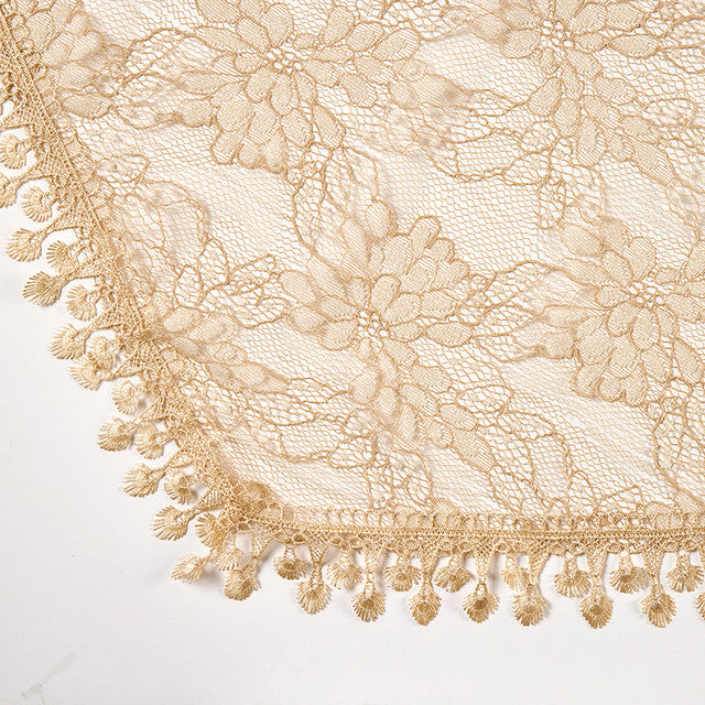 Beige Little Flower Chapel Veil