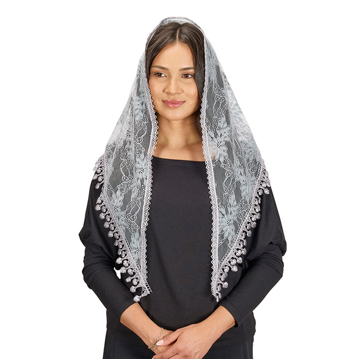 Gray Little Flower Chapel Veil