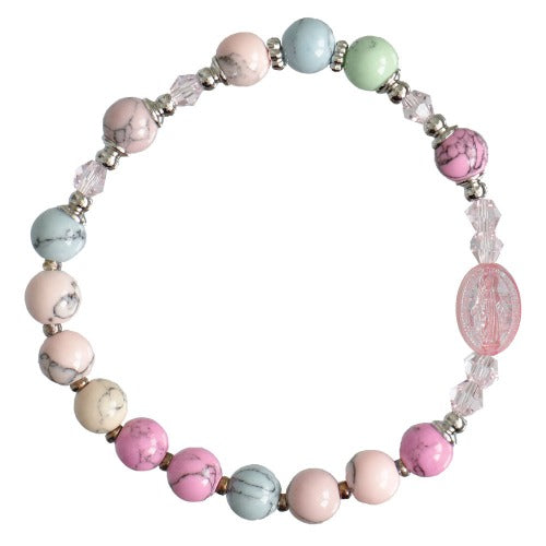 CHILD ROSARY BRACELET - 6MM RAINBOW GEMSTONE