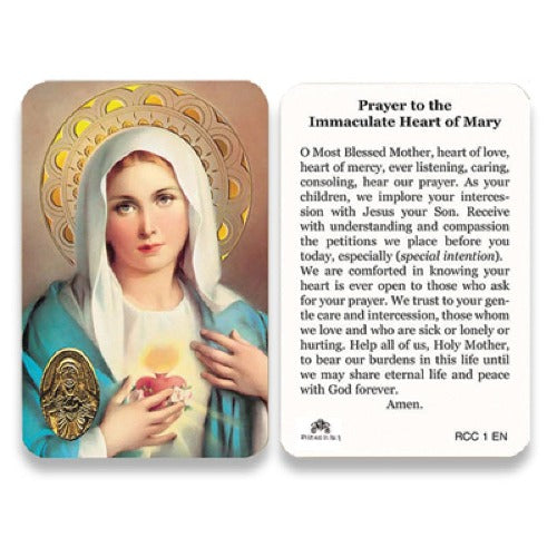 IMMACULATE HEART OF MARY PRAYER CARD ENGLISH