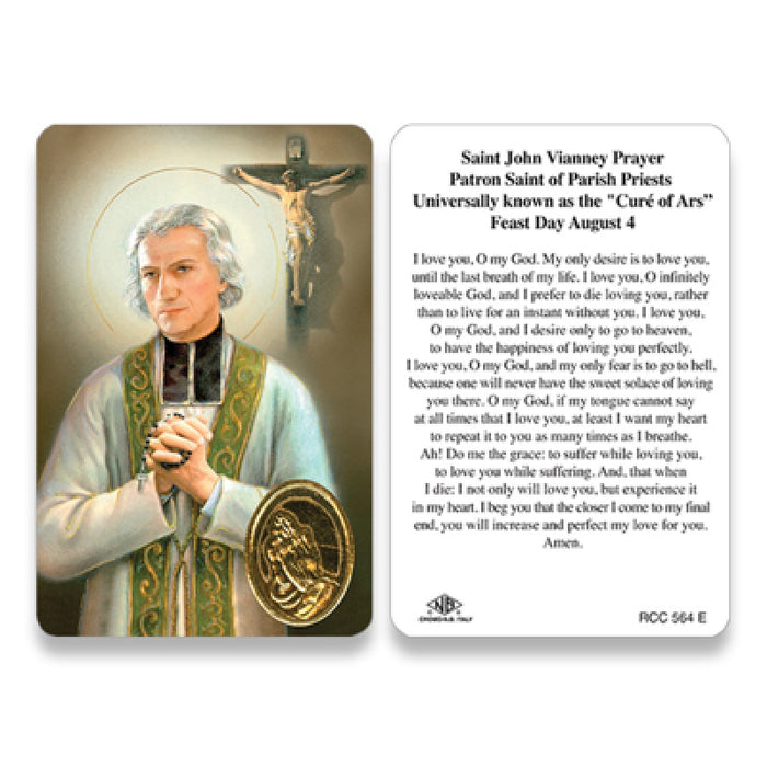 ST JOHN VIANNEY PRAYER CARD ENGLISH