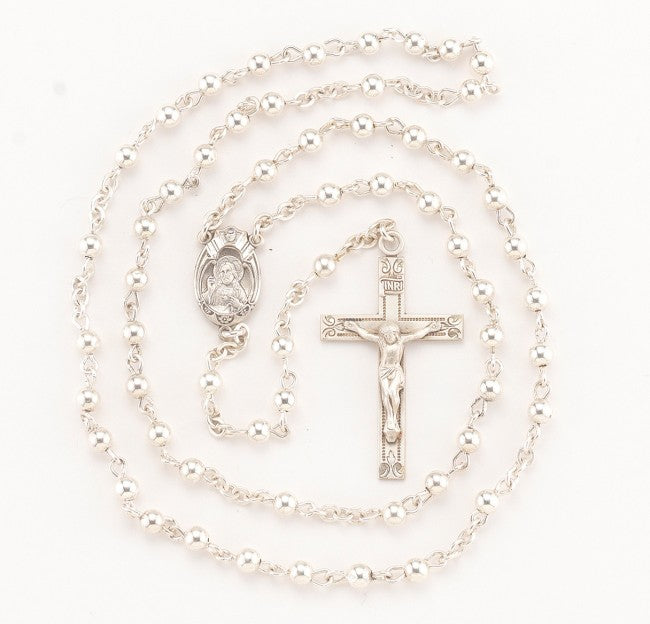ROSARY - 4MM ALL STERLING - ROUND
