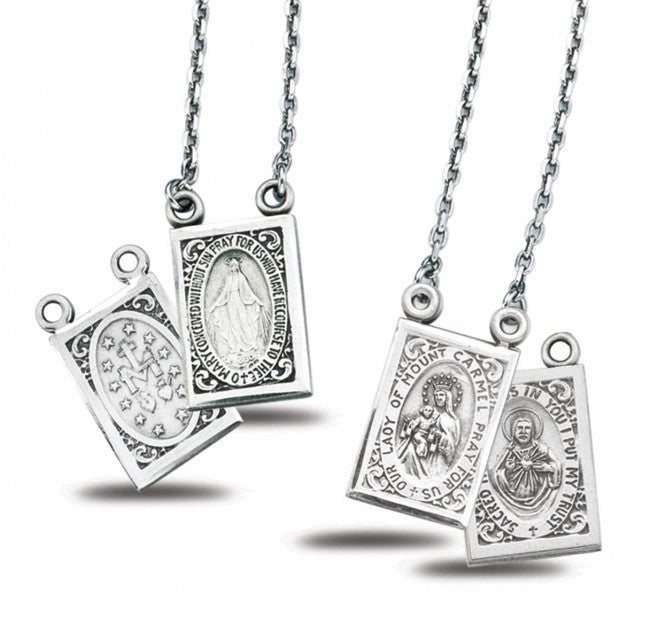 Scapular Sterling Silver Miraculous Medal
