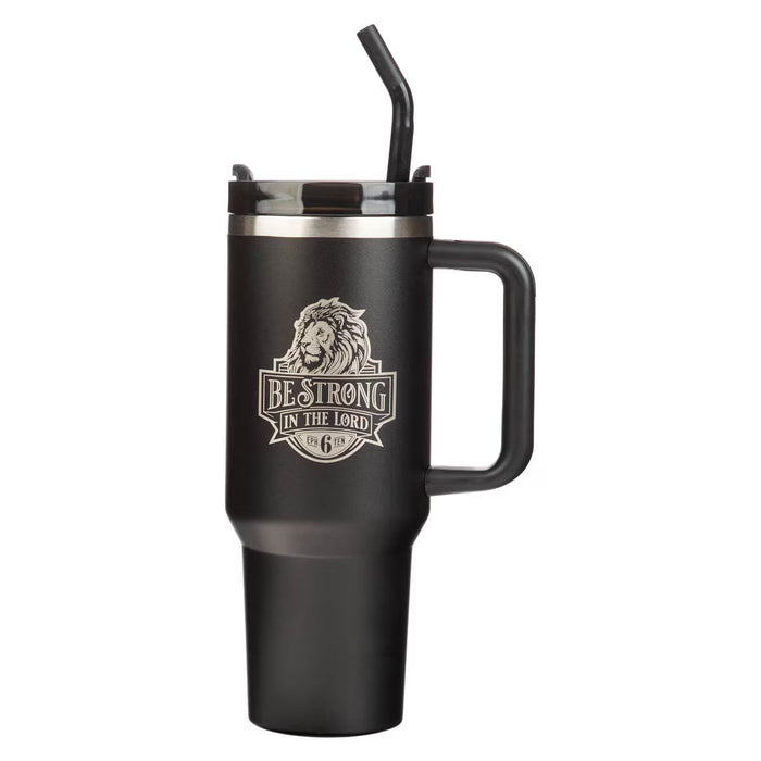 Tumbler with Reusable Straw "Be Strong" 40 oz