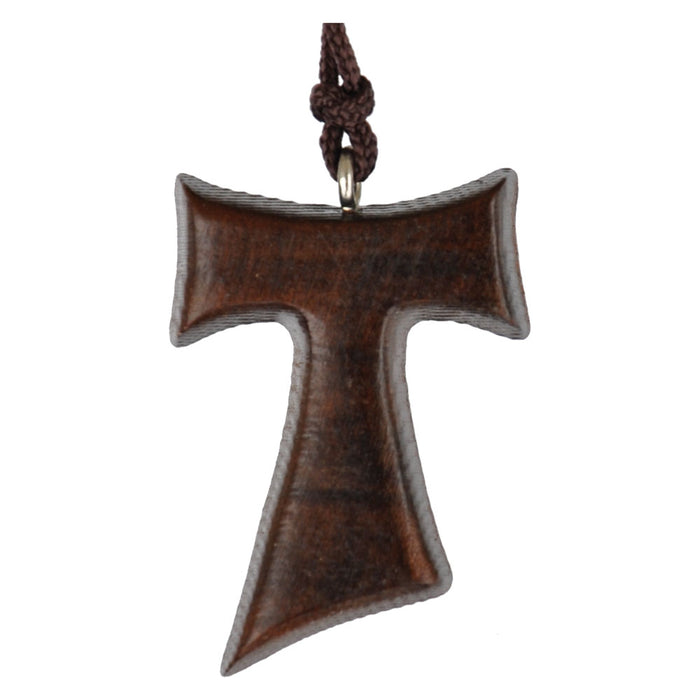 Tau Cross Necklace 1.5″ Jujube Wood