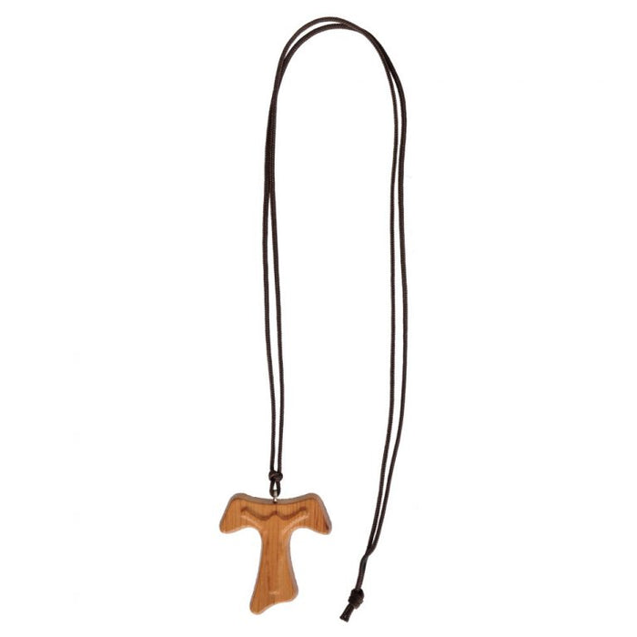 Tau Cross Necklace 1.5″ Light Jujube Wood
