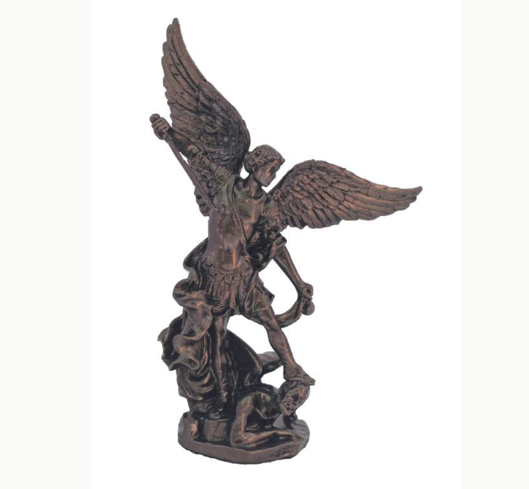 Archangel St. Michael Statue in cold cast bronze 4"