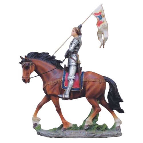 St. Joan of Arc Statue in Fully Hand-Painted Color 10" x 11"