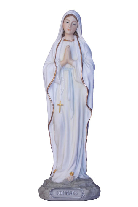 Our Lady of Lourdes in fully hand-painted color 8"