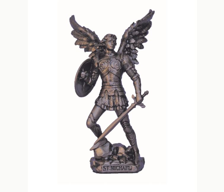 Archangel St. Michael Statue without the devil in Cold Cast Bronze 4"