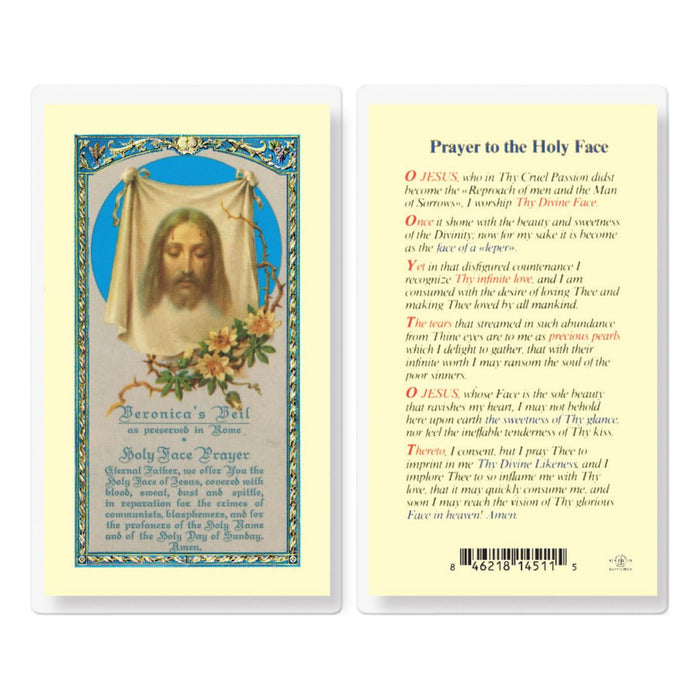 Prayer to the Holy Face: Veronica's Veil Holy Card