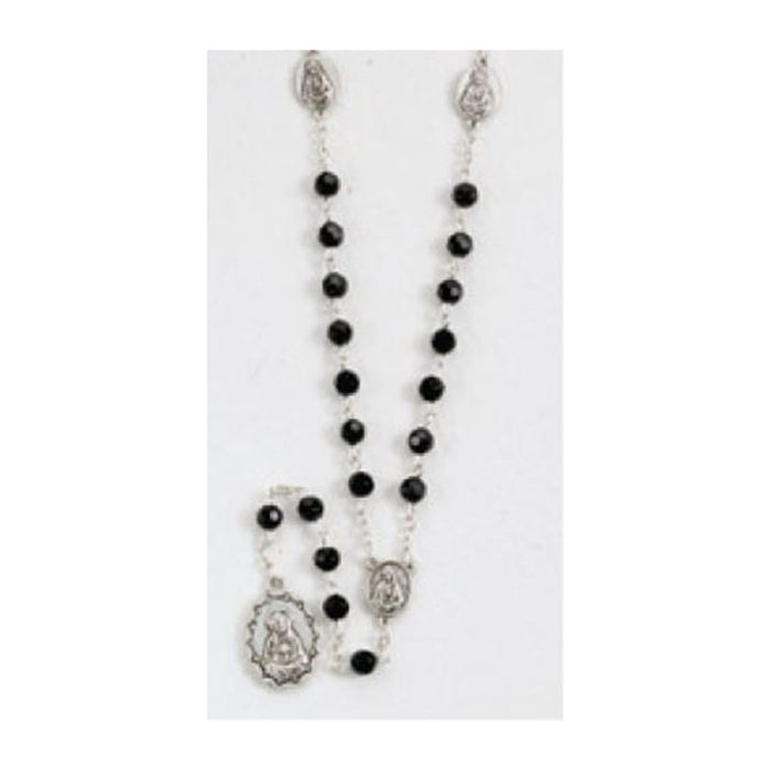 Seven Sorrows Chaplet with 6mm Black Beads