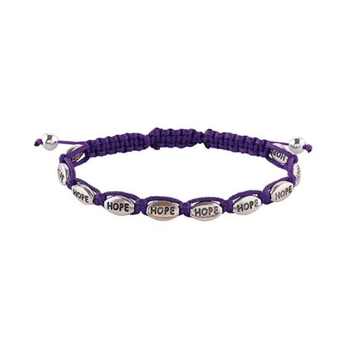 Bracelet with Hope Beads and Purple Cord