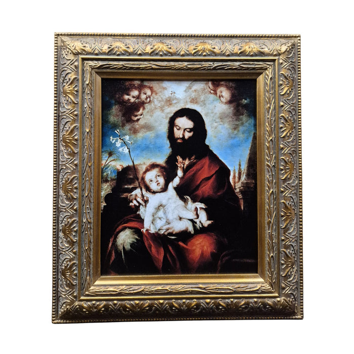Saint Joseph and Child by Clemente De Torres Framed Canvas