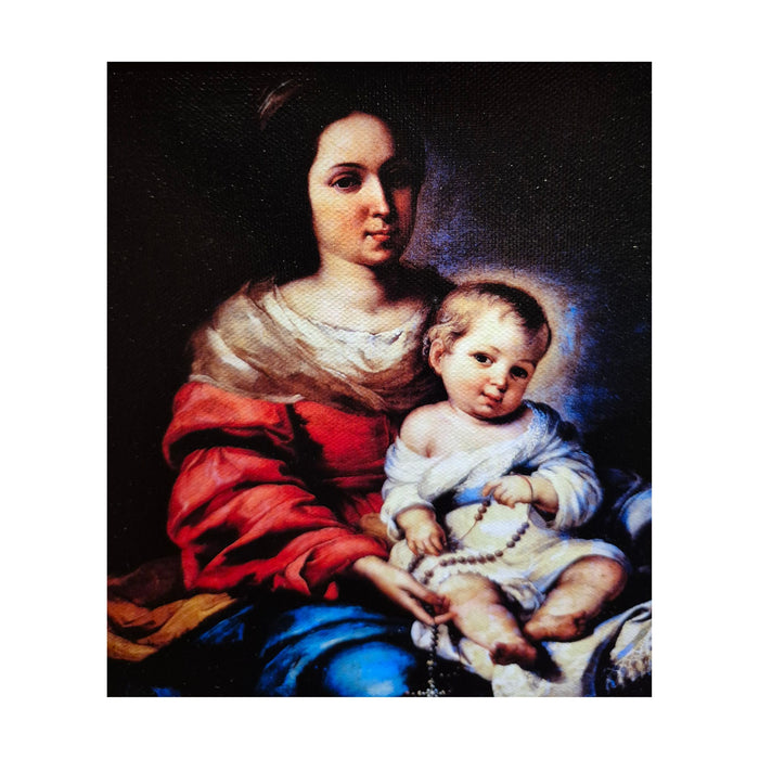 Our Lady of the Rosary by Bartolomeo Esteban Murillo Framed Canvas